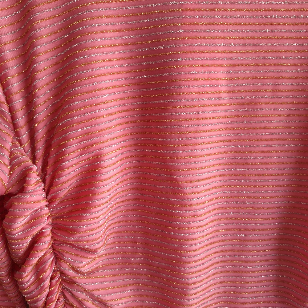 Ladies Pink Ruched Midi Dress - Picture 3 of 5